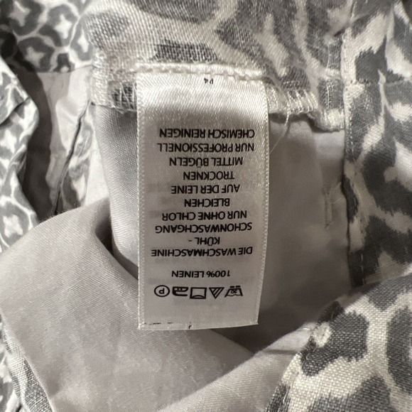 Cynthia Rowley Shorts Women 6 Gray Geometric Pattern Linen - Picture 12 of 14